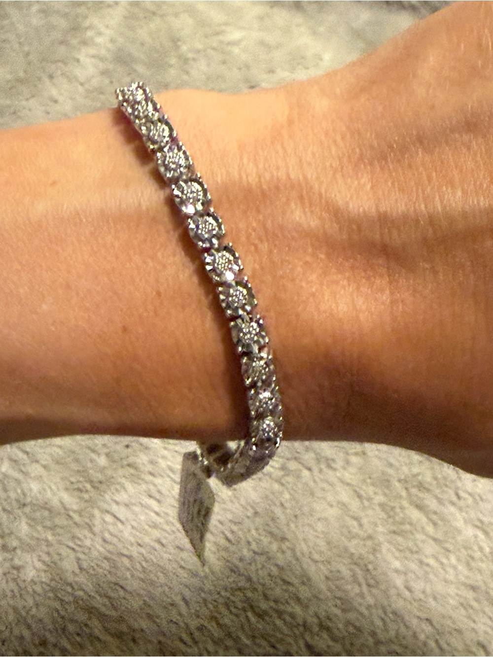 Silver Rhinestone Tennis Bracelet